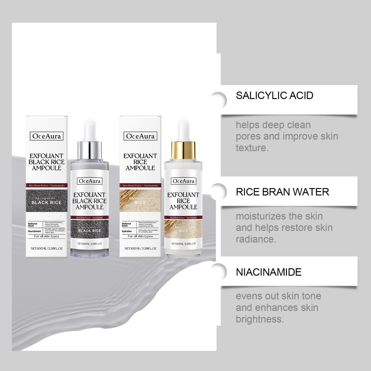 Rice Exfoliating Essence for Facial Care